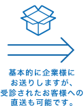 基本的に企業様にお送りしますが、受診されたお客様への直送も可能です。